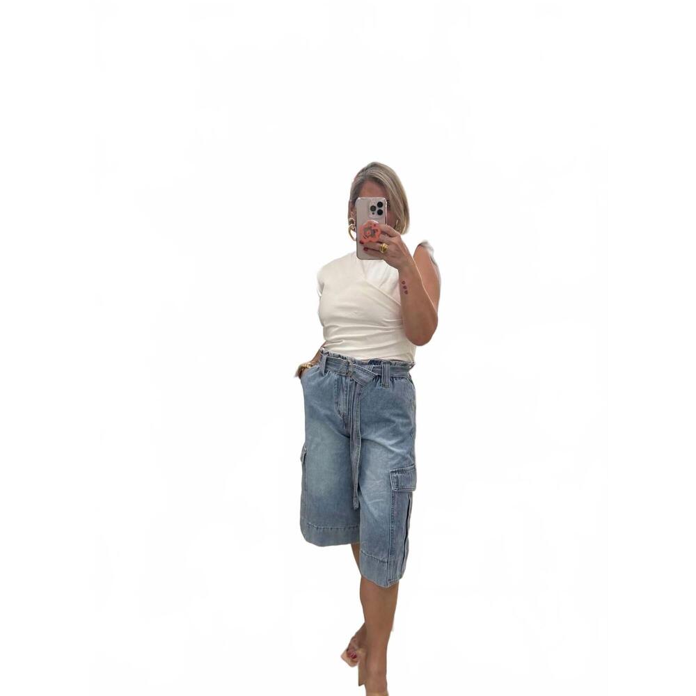 NEW MONIQUE MORIN sarta high waist shorts in blue